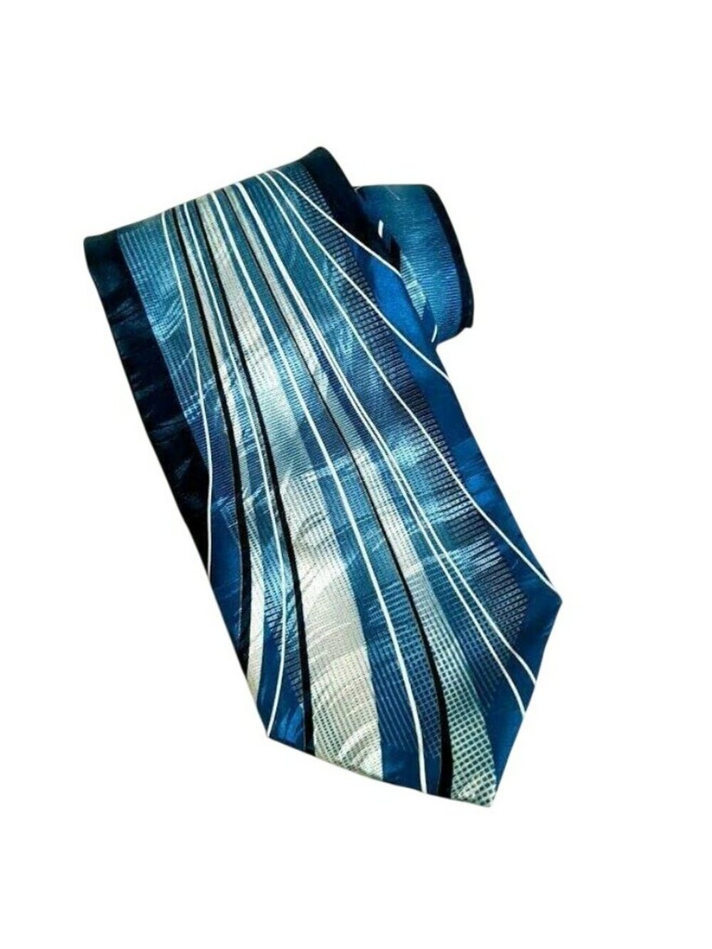 Men's Il Canto Blue Striped Swirl Neck Tie